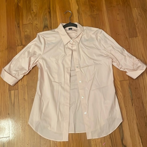 Pink Button Down Short Sleeve Shirt Size Large - Picture 1 of 7